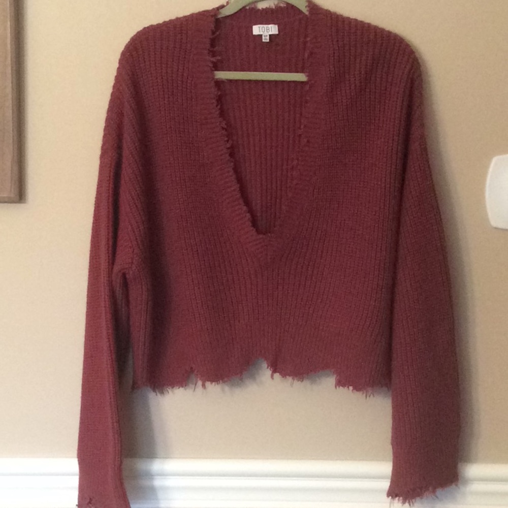 Tobi v neck crop sweater small #96